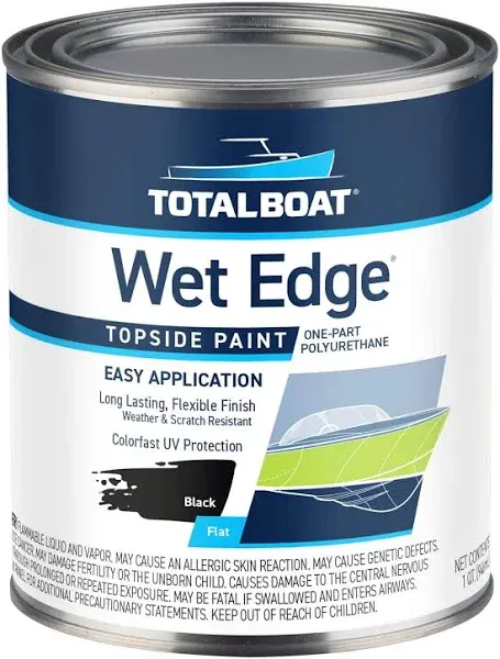 Totalboat Wet Edge Marine Topside Paint for Boats, Fiberglass, and Wood (Blue-Gl