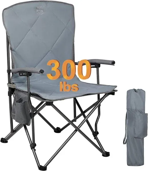 TIMBER RIDGE Directors Chair Foldable with Side Table, Hot and Cold Outdoor Folding Chairs with Cup Holder and Storage Pouch, Ideal for Camping Lawn Patio Indoor, Heavy Duty Supports 300lbs, Blue