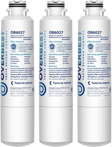 OVERBEST OB6027 Replacement REFRIGERATOR Water FILTER for SAMSUNG DA29-00020B