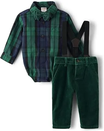 Gymboree baby-boys 3-piece Special Occasion Top and Pant Suspender Set