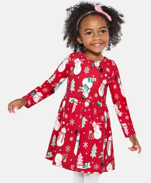 The Children's Place Baby and Toddler Girls Christmas Everyday Dress