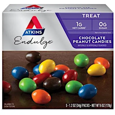 Atkins Endulge Chocolate Peanut Candies 5-1.2 Oz Packs