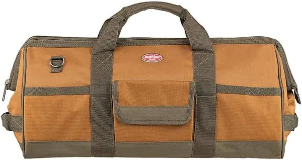 Bucket Boss 60024 Gatemouth 24 Tool Bag, Brown, Green 19 Pockets