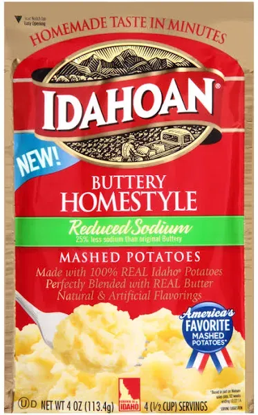 Idahoan Mashed Potatoes, Buttery Homestyle, 4 oz