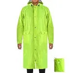 Hood Rain Poncho Waterproof Lightweight Raincoat for Men Women Adult with Poc...