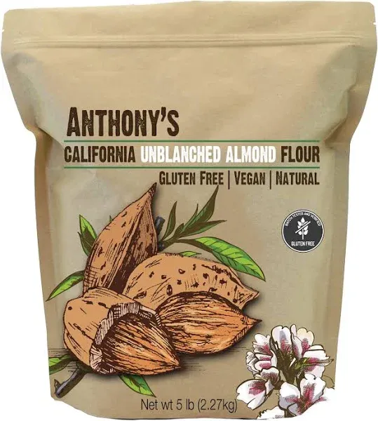 Anthony's Almond Flour Blanched Culinary Grade, 5 lb, Batch Tested and Gluten Free, Keto Friendly