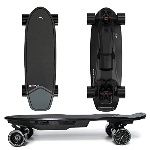 EXWAY Wave Electric Skateboard with Remote, Top Speed of 23 Mph, Quick-Swap Battery, 440 LBS Max Load, IP55 Waterproof, Cruiser for Adults & Teens