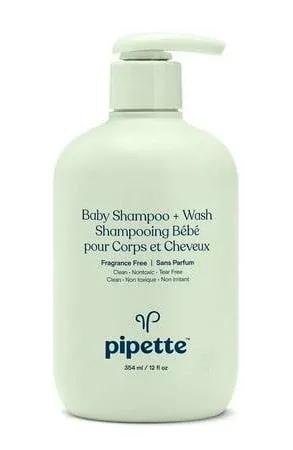 Pipette Baby Shampoo and Body Wash Fragrance Free, Tear-Free Bath Time