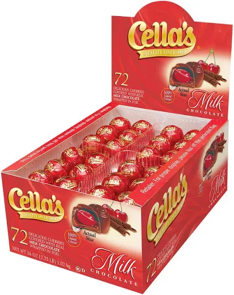 Cella's Milk Chocolate Covered Cherries 72-Count Box