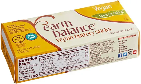 Earth Balance Vegan Buttery Sticks, 1 lb.