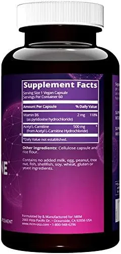 MRM Nutrition Acetyl L-Carnitine 60 Vegan Capsules