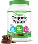 Orgain Organic Plant Based Protein Powder, Creamy Chocolate Fudge - Vegan, Low