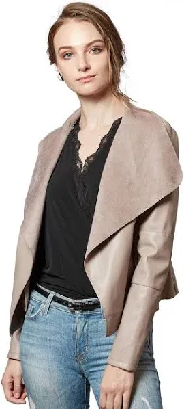 Escalier Women's Slim Open Front Lapel Blazer