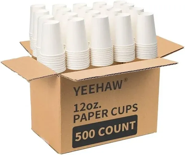 Coffee Cups 12 Oz 300 Pack White Disposable Paper Cups To Go Hot Cups For Coff