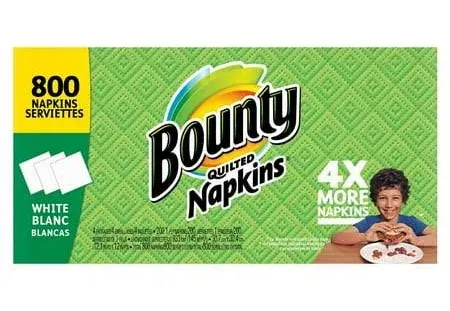 Bounty 1-Ply Quilted Napkins, White