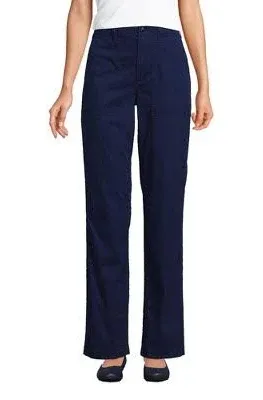 Lands' End Women's High Rise Chino Utility Straight Leg Pants