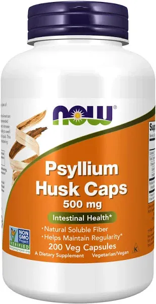 Now Psyllium Husk Caps 500 mg