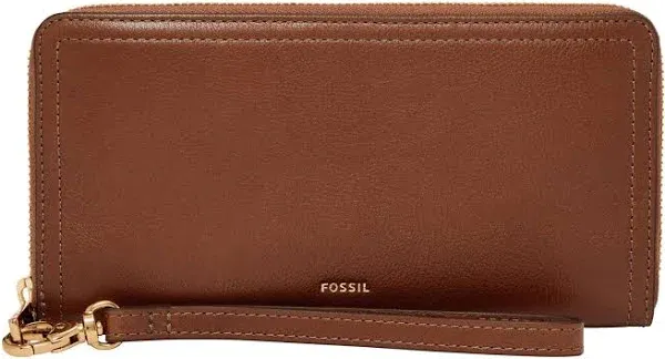 Fossil Women's Logan Zip Around Clutch - Brown