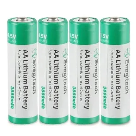 AA Lithium Battery 16 Pack, Enegitech 3000mAh 1.5V Double A Long-lasing Li-Iron Non-Rechargeable