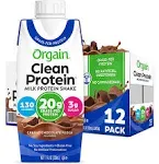 Orgain Grass-Fed Protein Shake, Creamy Chocolate Fudge - 12 pack, 11 fl oz cartons