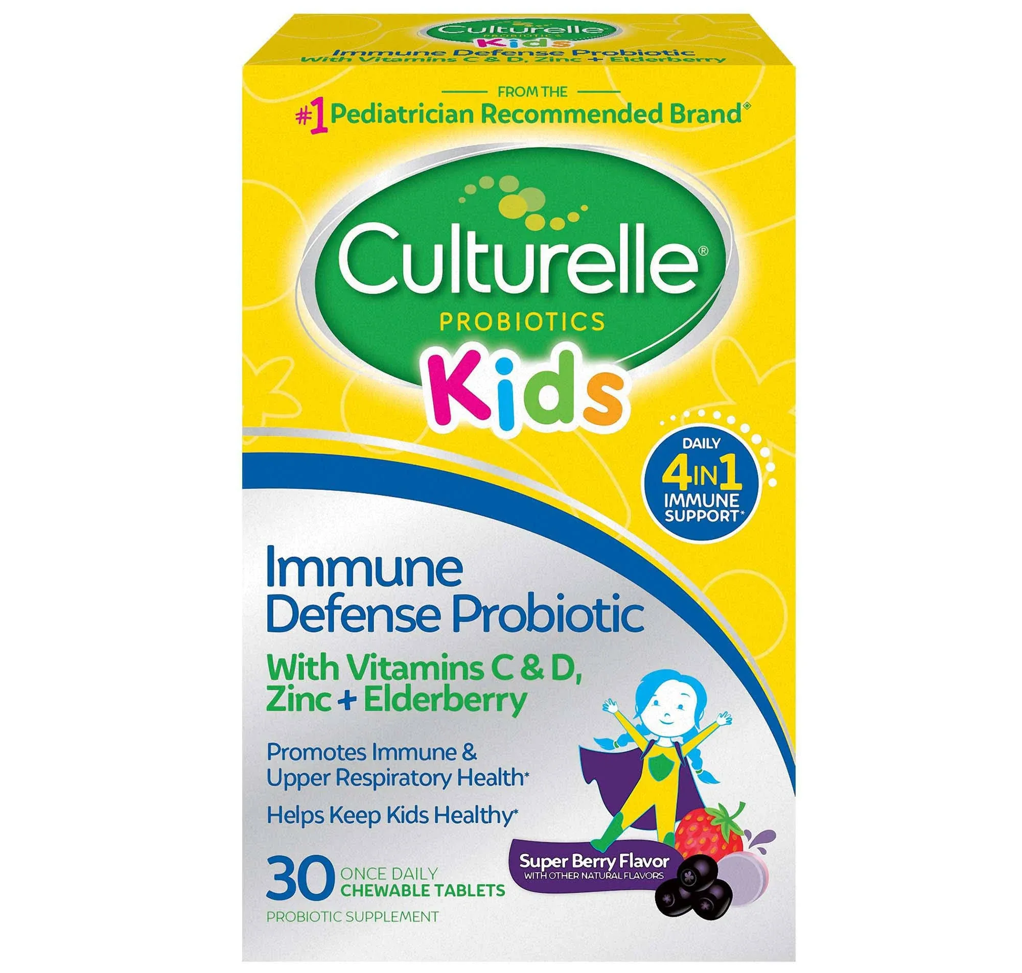 Culturelle Kids Immune Defense, Mixed Berry Flavor, Chewable Tablets - 30 tablets