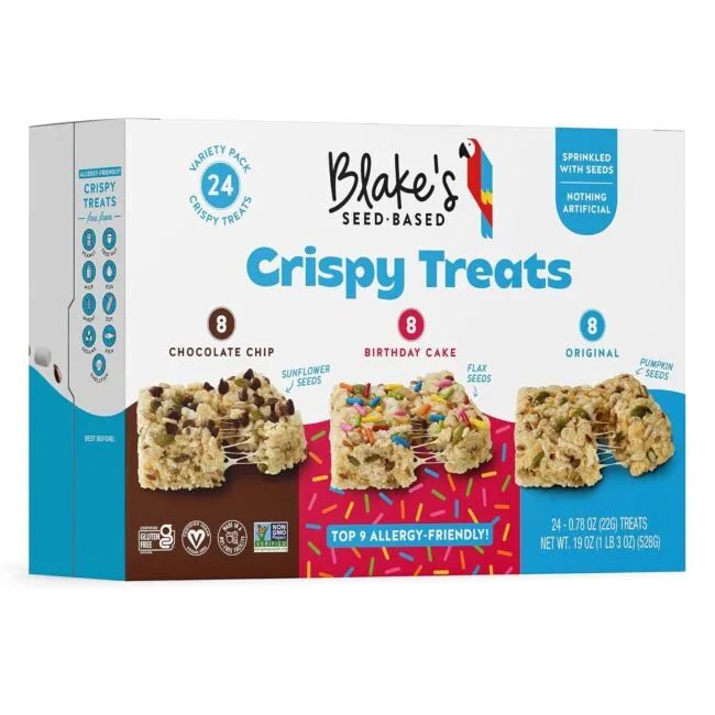 Blakes Seed Based Crispy Treats Variety Pack, Vegan, Gluten Free, Nut Free & Dairy Free, Healthy Snacks for Kids or Adults