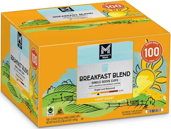 Member&#039;S Mark Breakfast Blend Light Roast Coffee Pods, 100 Ct.