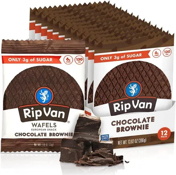 Rip Van Singles Low Sugar Chocolate Brownie Wafel, 1.16 Ounce -- 48 per case