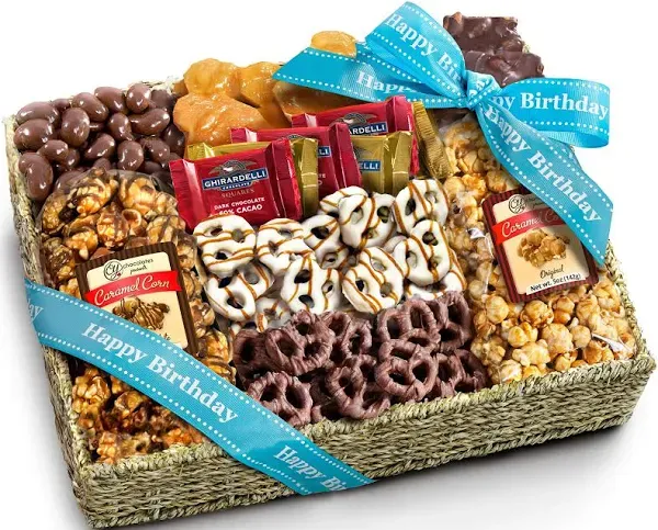 A Gift Inside Birthday Chocolate Caramel and Crunch Grand Gift Basket with Sn...