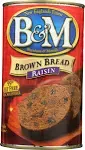 B & M Brown Bread, Raisin - 16 oz