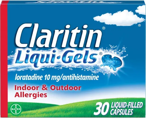 Claritin Indoor and Outdoor Allergies luquid-Filled Capsules 30 Or 60 Ct 6/26