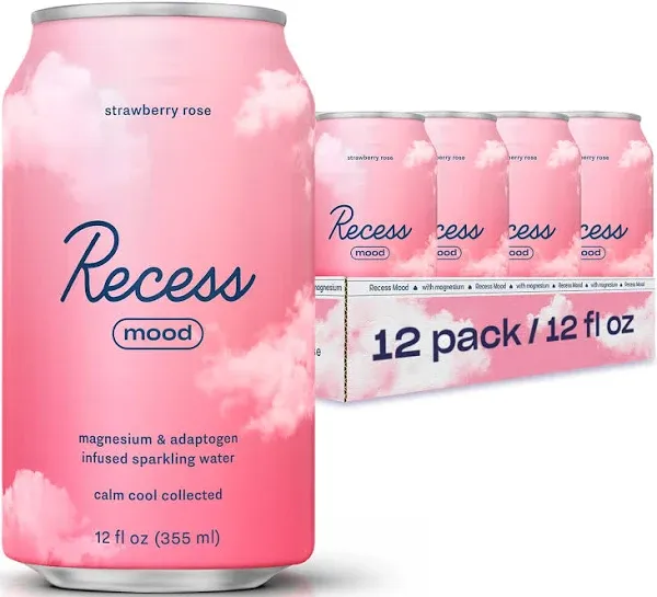 Recess Mood Strawberry Rose Sparkling Water