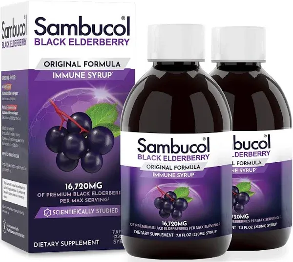 Sambucol Black Elderberry Immune Support Syrup Original Formla 15.6oz Ex 11/2024