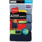 Men&#039;s HANES Tagless Knit Boxer BRIEFS Navy &amp; Heather Blue 2 Pack XL 40/42 - New!