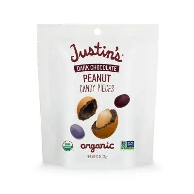 Justin's Organic Peanut Candy Pieces, Dark Chocolate (4.5 oz)