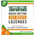 TheraBreath Dry Mouth Lozenges, Sugar Free, Mandarin + Mint - 24 lozenges [39.6 grams]