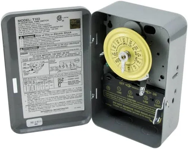 NEW - Intermatic T103 - 120-Volt  DPST 24-Hour Mechanical Time Switch