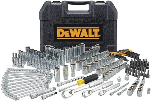 DeWalt Mechanic Tool Set, 247-Piece, 1/4 in., 3/8 in. and 1/2 in. Drive, SAE, Ratchets, Sockets, Hex Keys, Combination Wrenches, Polish Chrome