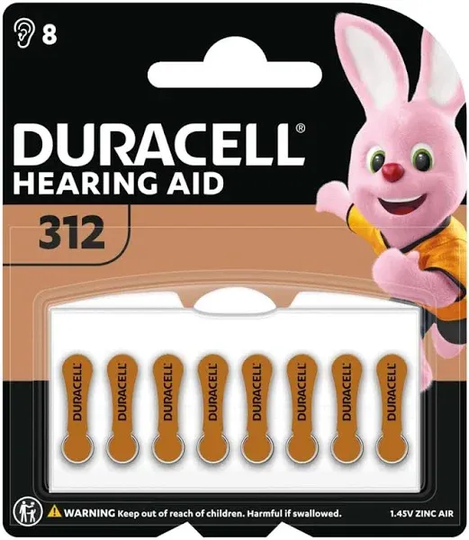 Duracell Hearing Aid Batteries, Size 312 - 16 Batteries