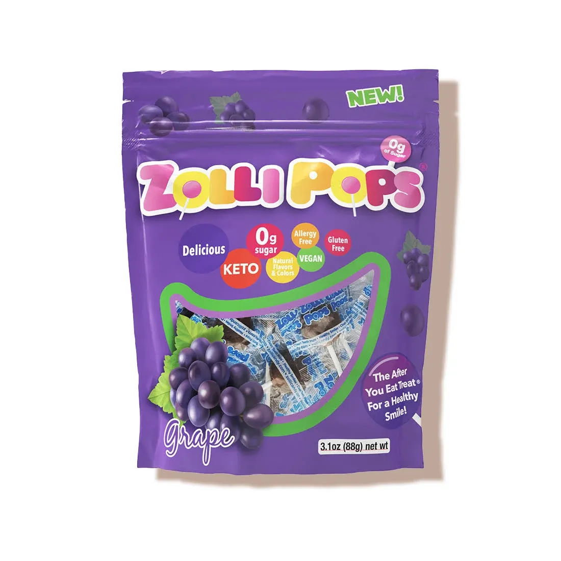 Zollipops Clean Teeth Lollipops Grape 15 Piece(s)