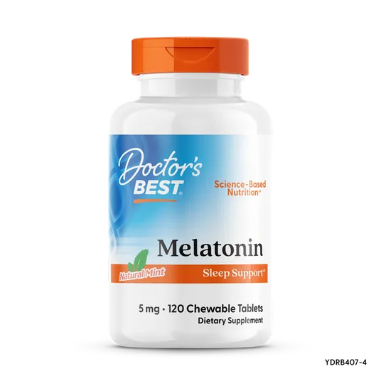 Doctor's Best Melatonin Natural Mint 5 mg - 120 Chewable Tablets