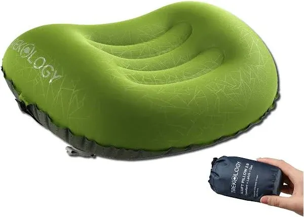 TREKOLOGY Ultralight Inflatable Camping Travel Pillow - ALUFT 2.0 Compressibl...