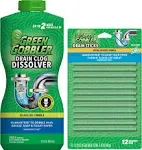 Green Gobbler Liquid Hair Drain Clog Remover | for Toilets, Sinks, Tubs & Fresh Scent Drain Sticks | 12 Pack | Drain Cleaner & Deodorizer