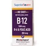 Superior Source No Shot Methylcobalamin B12/B6/Folic Acid 60 Tablets