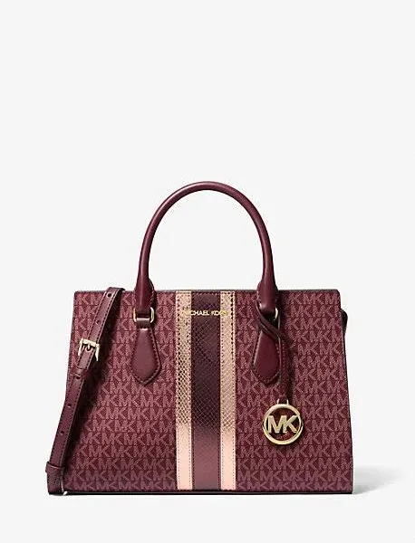 Michael Kors Sheila Medium Shoulder Satchel Messenger Purse Bag Oxblood Ladies