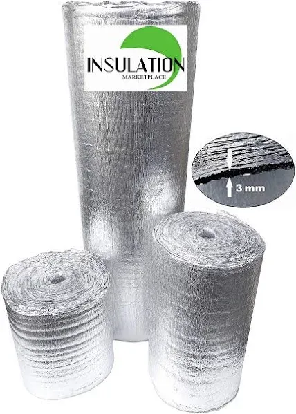 Insulation Marketplace SmartShield -3mm 24inx10ft ReflectiveINSULATION Roll, Foam Core Radiant Barrier, ThermalINSULATION Shield - Engineered Foil