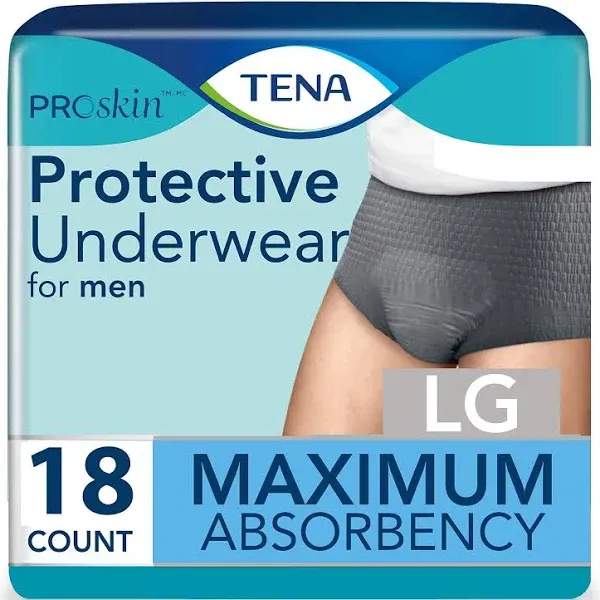 80ct Total- Size: Medium Mens Tena Disposable Underwear Maximum (Gray)