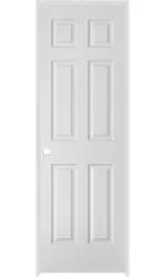 Masonite 80 in. 1.375 in. Primed 6-Panel Hollow Core Composite Slab Interior Door