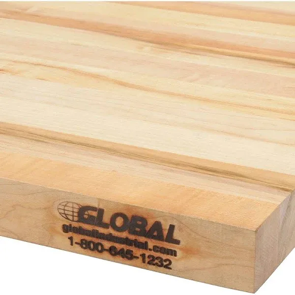 John Boos Global Industrial Maple Butcher Block Square Edge Workbench Top