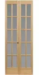 AWC 627 Traditional Divided Frosted Glass 24 inch x 80 inch Bifold Door, Unfinished, Size: 24 inchx80.5 inch